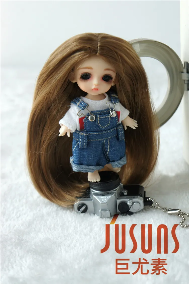 JD016 1/12 1/8 BJD кукольные Парики Мода пробор линия длинный кудрявый парик Размер 3-4 дюйма 4-5 дюймов 5-6 дюймов синтетический мохер кукольные парики - Цвет: 3-4inch Brown SM916