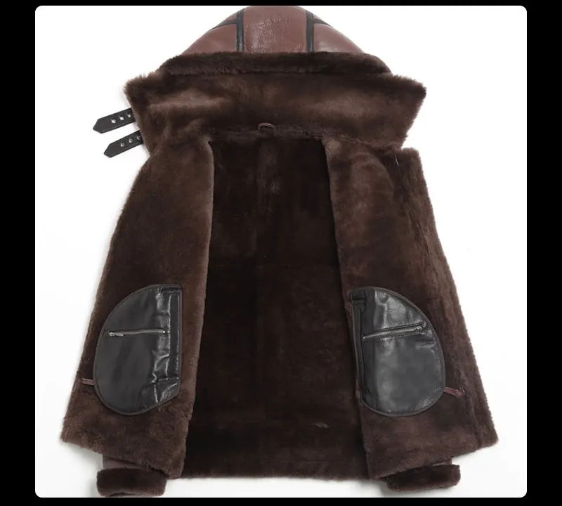 Зимние теплые мужские Куртки из натуральной овечьей кожи черного и коричневого цвета, пальто из овечьей шерсти deri ceket LT2418