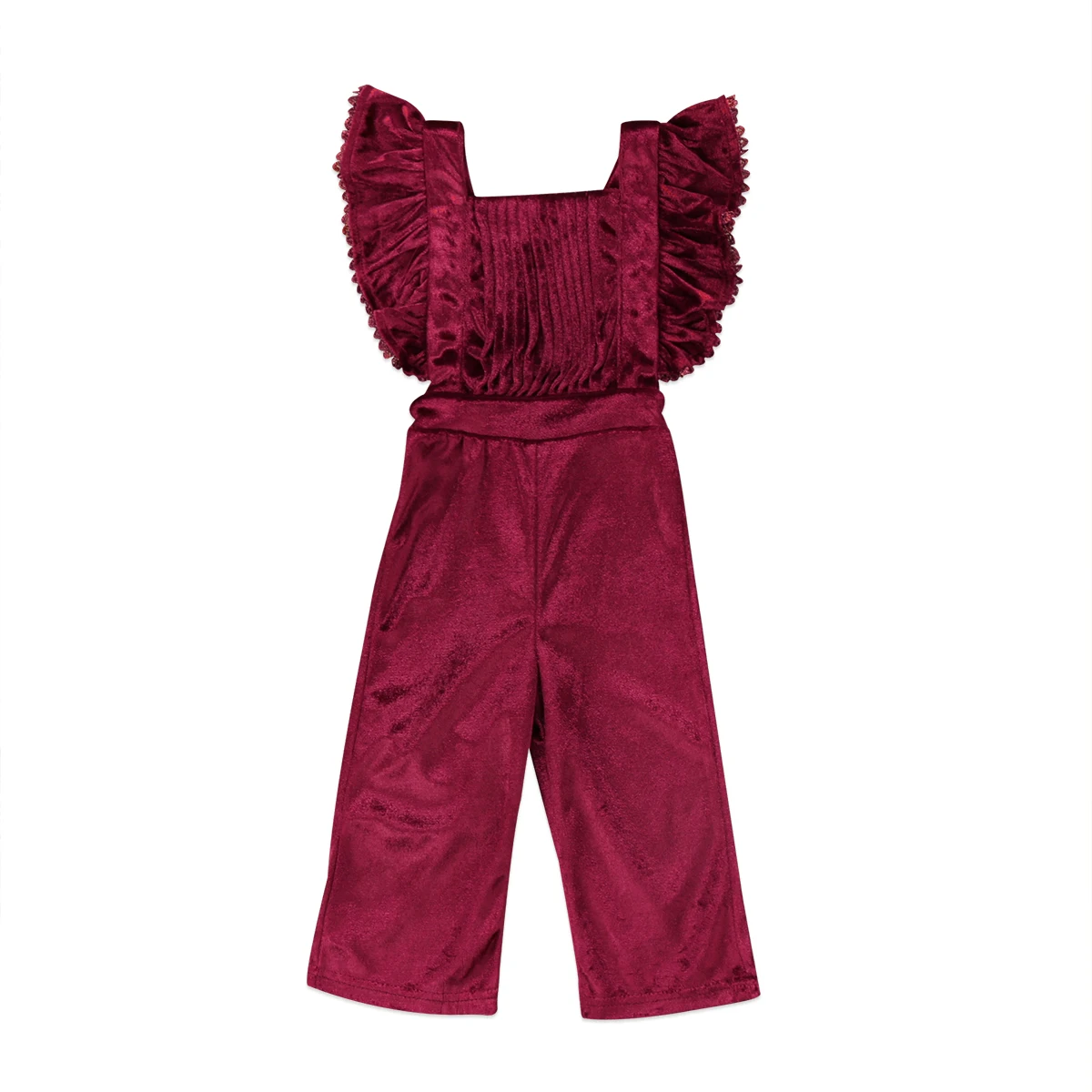 Toddler Kids Girls Clothing Rompers Velvet Bib Short Sleeve Backless Jumpsuit Outfit Clothes Girl striped backless wide leg jumpsuit
