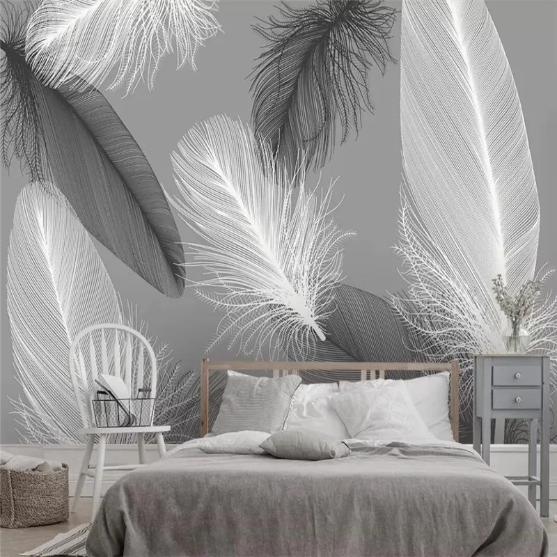 Original modern Nordic feather wall professional production mural wholesale wallpaper mural poster photo wall Original modern Nordic feather wall professional production mural wholesale wallpaper mural poster photo wall