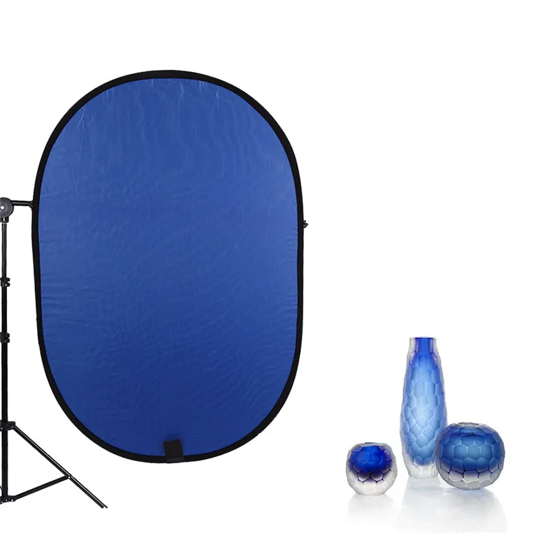  100*150CM 2 in 1 Photography Reflector Nylon Oval Collapsible Portable Photo Studio Light Reflector