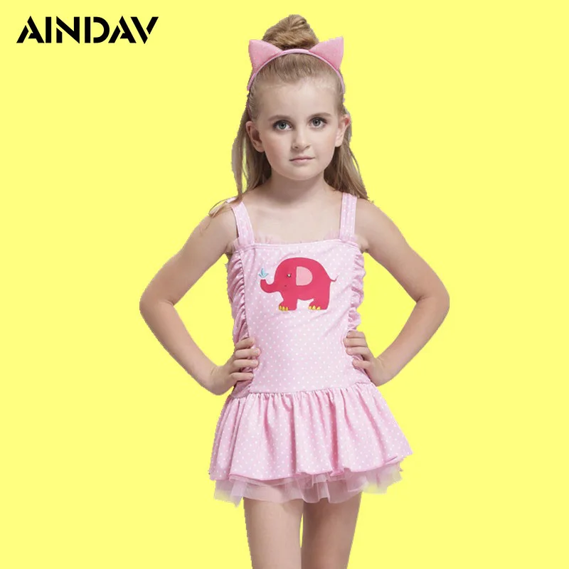 Brand Pink Swimming Suit Children's One Piece Swimsuit Girls Swimwear