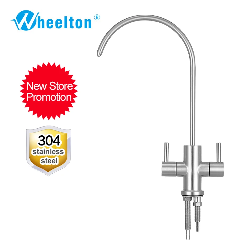 

Wheelton Kitchen Faucet Stainless Steel 360 Swivel Tap Dual Filter Water All For Kitchen Mixer-Silver,1/4" or 1/2" Freeshipping