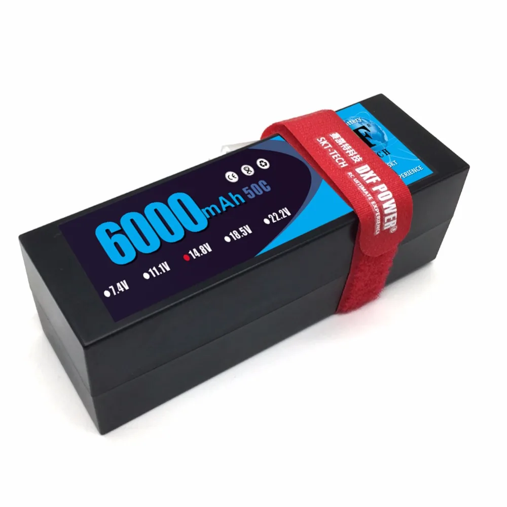 Жесткий чехол DXF Lipo 4s 14 8 в 6000 мА · ч 50C MAX 100C для радиоуправляемого автомобиля 1:8 1:10 |
