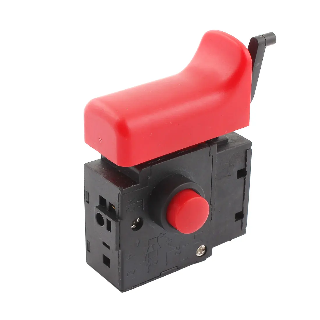  UXCELL 1PCS DC 250V 6A 5E4 Lock On Power Tool Electric Drill Trigger Switch Black Red 58 x 43 x 27m