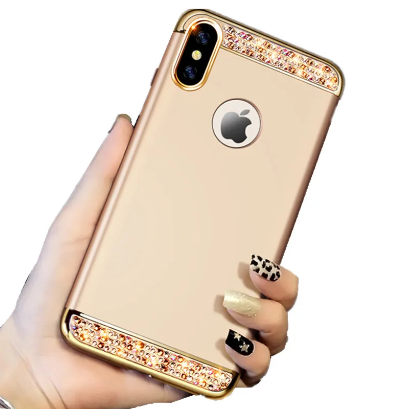 Жесткий противоударный чехол со стразами для iPhone X XR XS MAX 11 Pro Max 6S 6 7 8 Plus | Мобильные