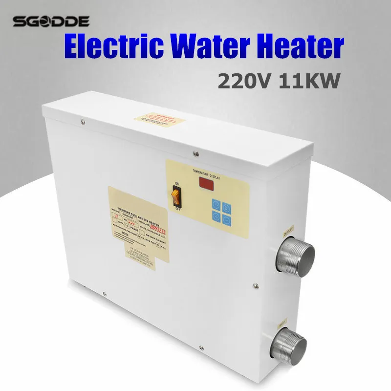 Pool Heater 11KW 220V Electric Swimming Pool and SPA Bath Heating Tub Water Heater Thermostat