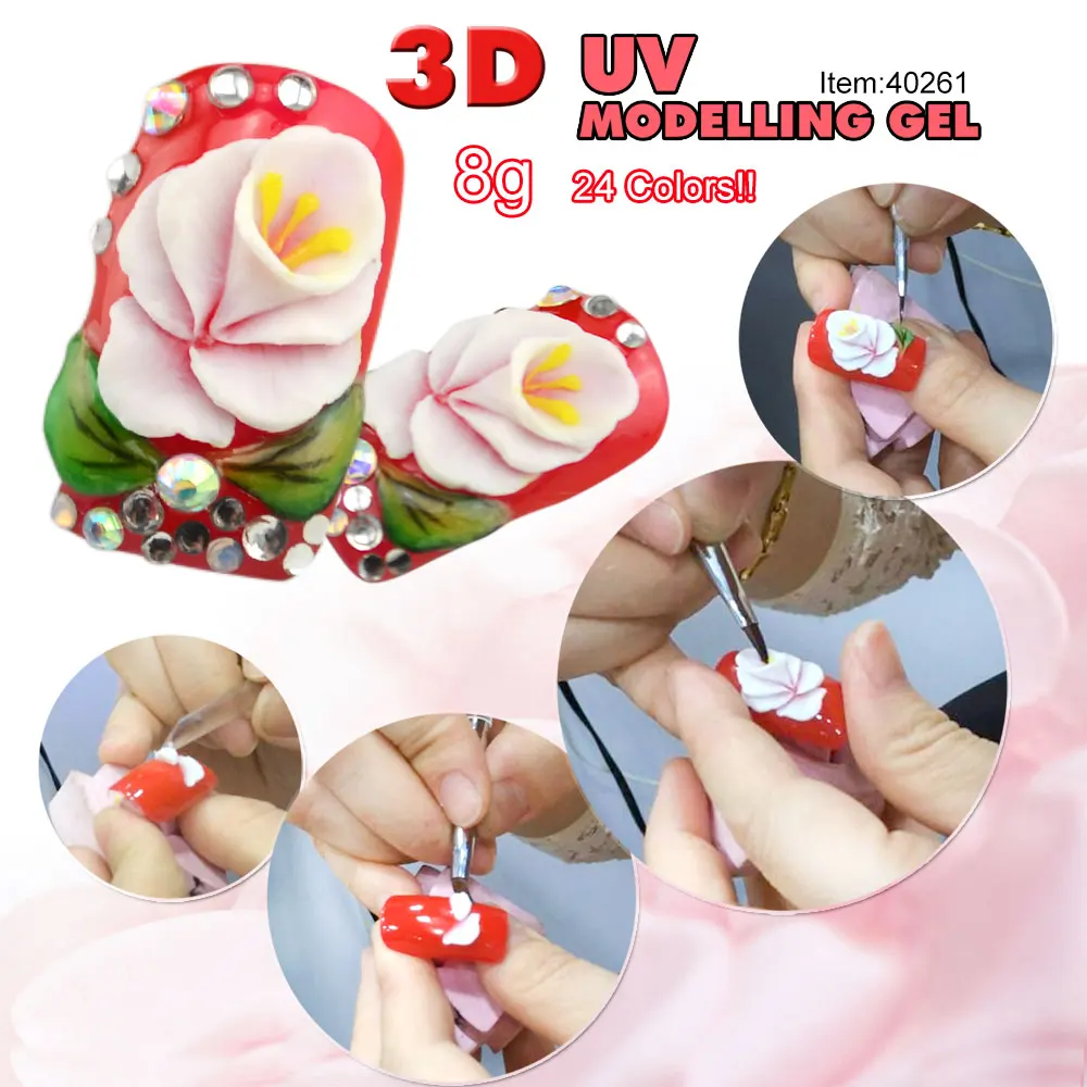 

24pcs *1set GDCOCO 3D Modeling Gel Color Builder DIY Soak off UV LED Plasticine Gel Nail Design Sculpture Nail Salon Gel Varnis
