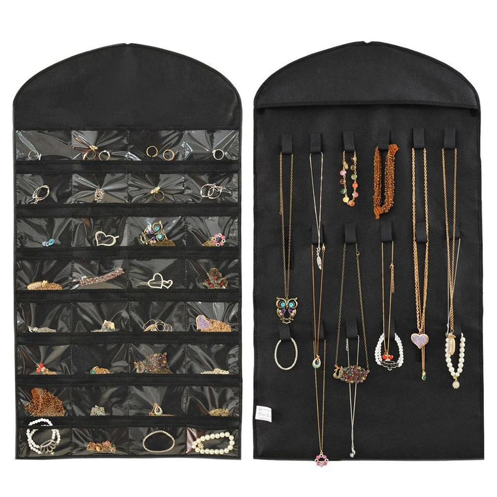 Jewelry Hanging Storage Necklace Bracelet Earring Pouch Organizer
