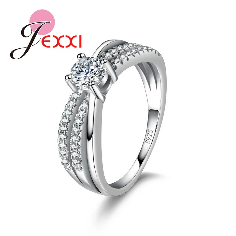 

Shiny Round Rings Small Fashion Stone Design For Women Female Pretty Good Jewelry 925 Silver Crystal Best Chioces