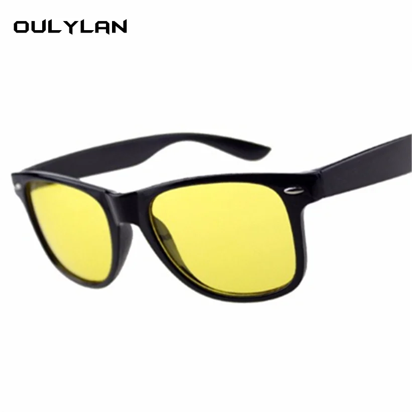 

Oulylan Men Night Vision Driving Sunglasses Womens Brand Yellow Lense Glasses Goggles Reduce Glare Female Male Retro Eyeglasses