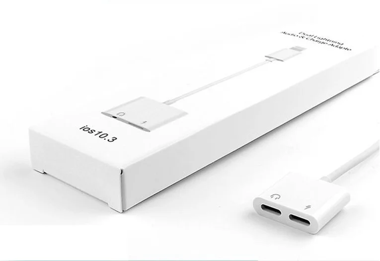

Double Jack Audio Adapter for iPhone 7/8/X Suppore iOS 11 Charging Music or Call For Headphone Audio Adapter Converter