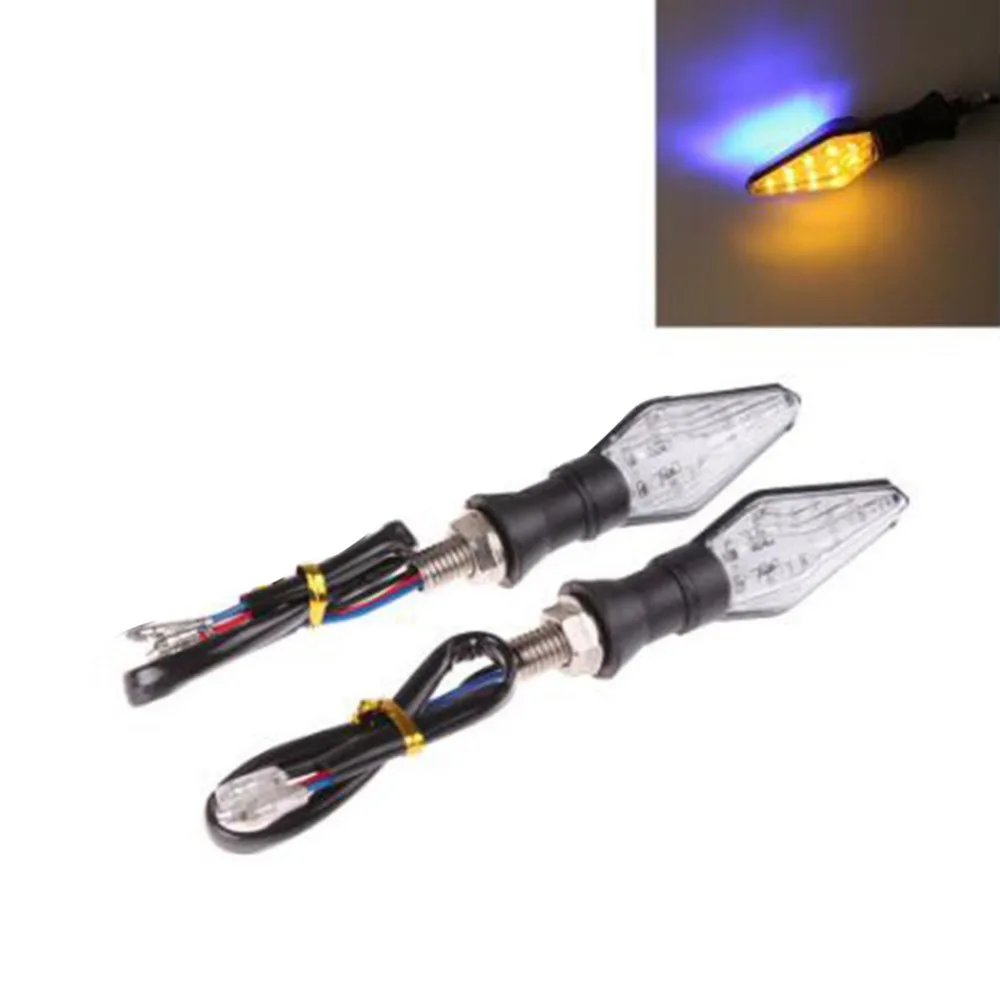 

1 Pair 12 LED Blinker Lamp Signal Light Dual Color Indicator Super Bright Turn Motorcycle Flexible Universal For Moto Motorbike