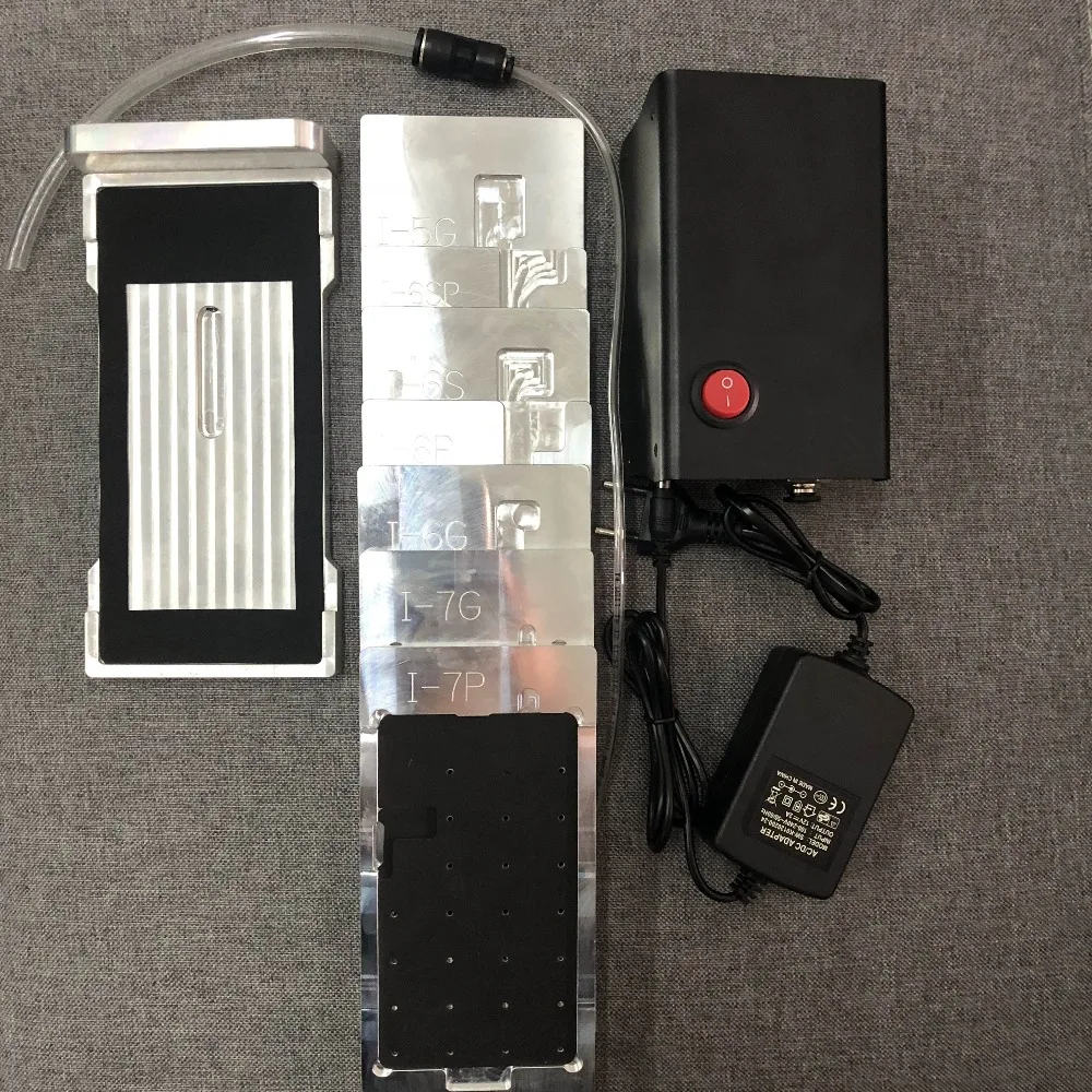 

For iphone 6/6 plus/6S/6S plus/7/7plus LCD heating polarizer film removing mold with mini vacuum pump/1pcs mold free