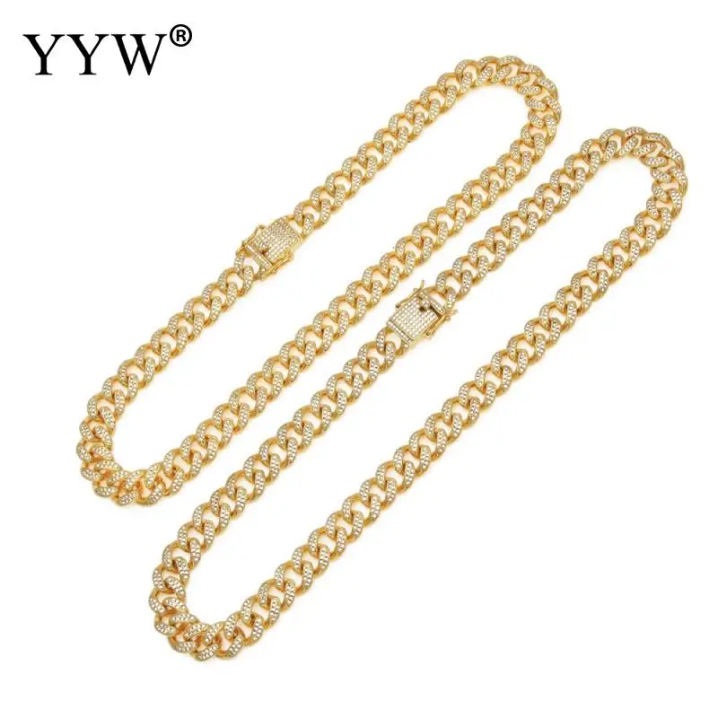 1 Strand cuban link chain necklace 18 24 length micro pave cubic