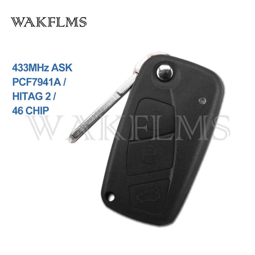 

3 Btns 433MHz ID46 Special Flip Remote Key For Fiat Panda 2003 2004 2005 2006 2007 2008 2009 2010 2011 2012 Replace Genuine Key
