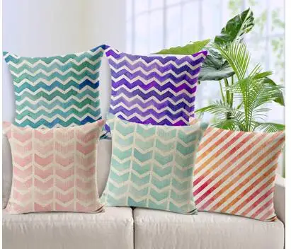

simple striped/wave pattern cushion cover geometric throw pillowcase cotton linen lumbar pillow cover home decor