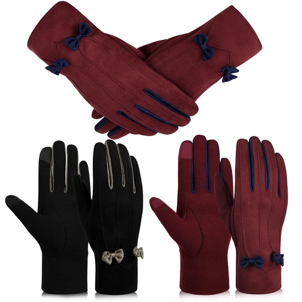 VBIGER Women Winter Warm Gloves Touch Screen Casual Suede fabric Gloves