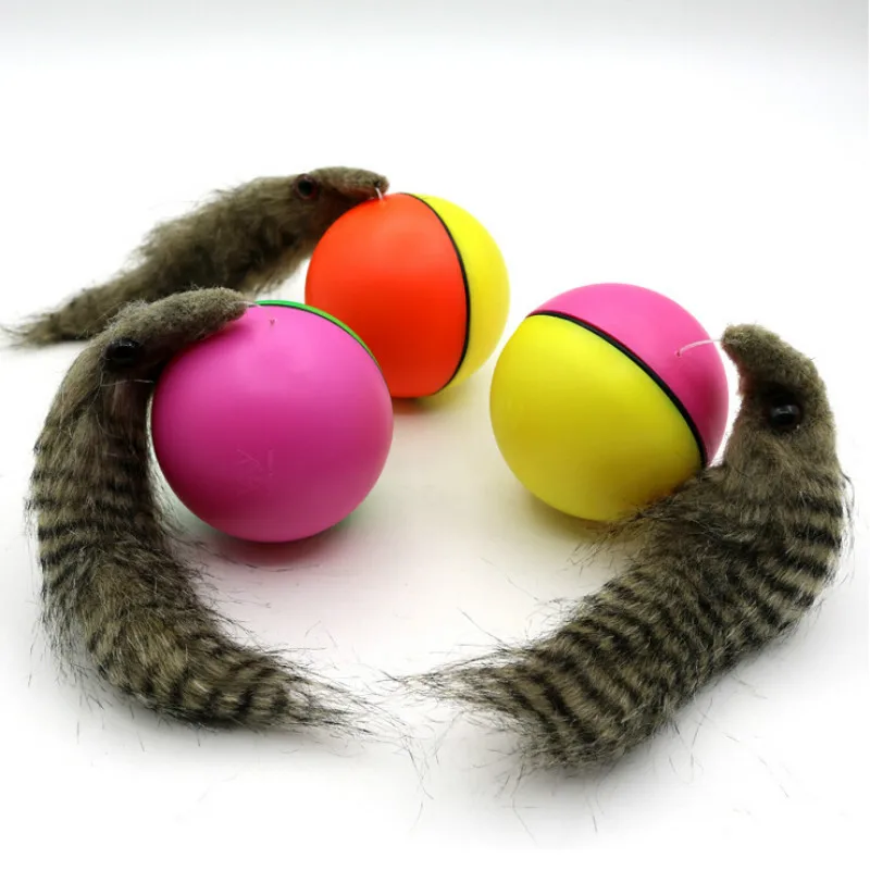 Dog Cat Moving Alive Toy Weasel Motorized Funny Rolling Ball Pet Appears Jump Toy
