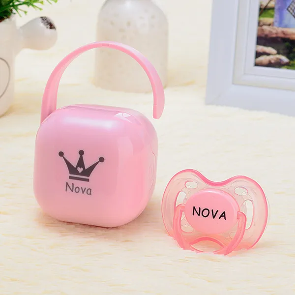 MIYOCAR персонализированные любое имя текст фото может сделать соска коробка для хранения и набор сосок идеальный подарок для ребенка Обычная соска - Цвет: pink set 0 to 6m