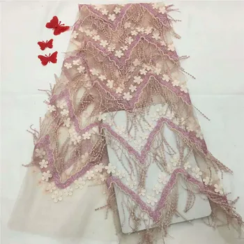 

African Lace Fabric 2018 High Quality French Lace Fabric With Sequin Lace Fabric For Wedding Party A1125-1