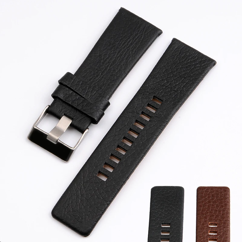 

Strong Flexibility Genuine Calf Hide Leather Watchbands Watch Strap DZ7312|DZ4323|DZ7257 Women's And Men's 24 27 28MM