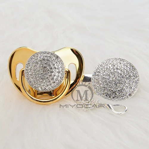 MIYOCAR BLING all silver gold bling пустышка и пустышка зажим уникальный дизайн Детские SGS сертификат Безопасный и уникальный как - Цвет: AS-8   6-18M