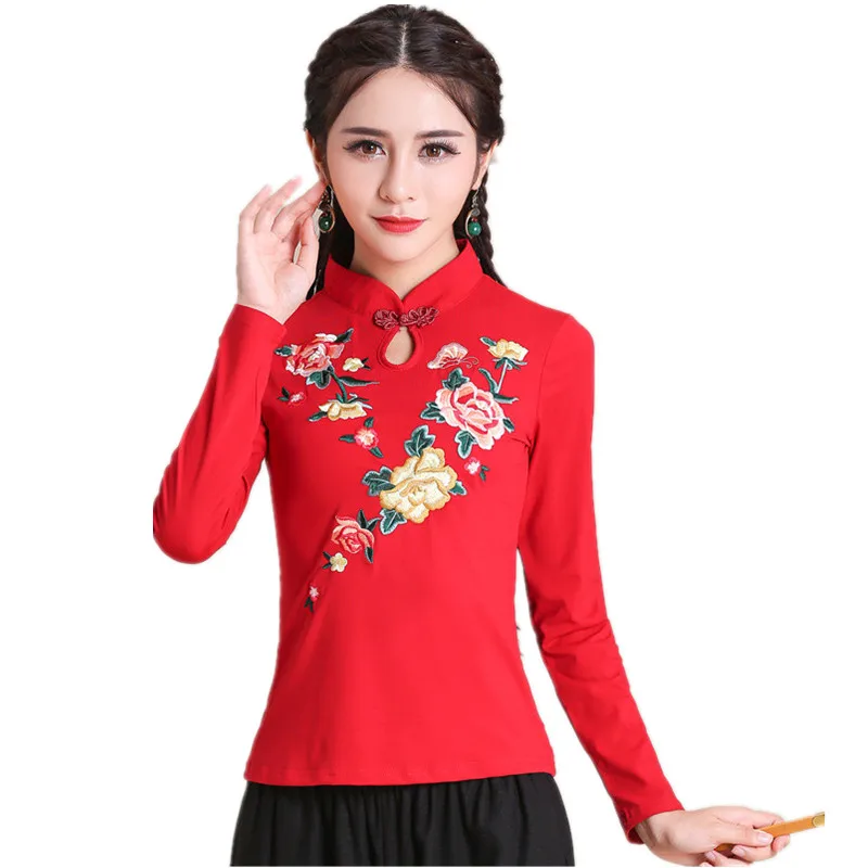 Женская Винтажная футболка с вышивкой х/б|tees women|ladies t shirttop tees |