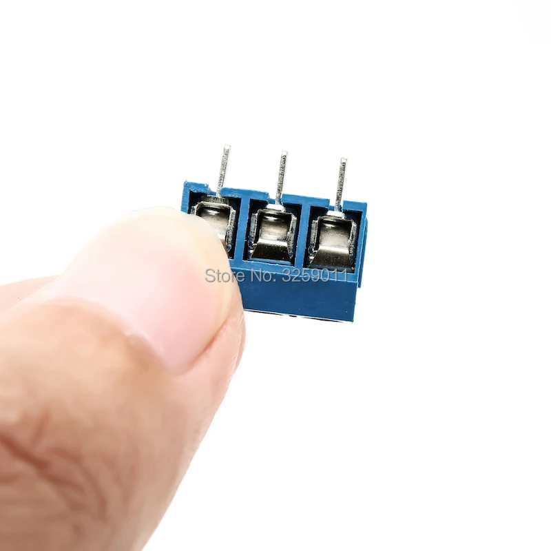 10PCS Small Electrical Connectors KF 301 3P Blue Iron 5.0mm Straight