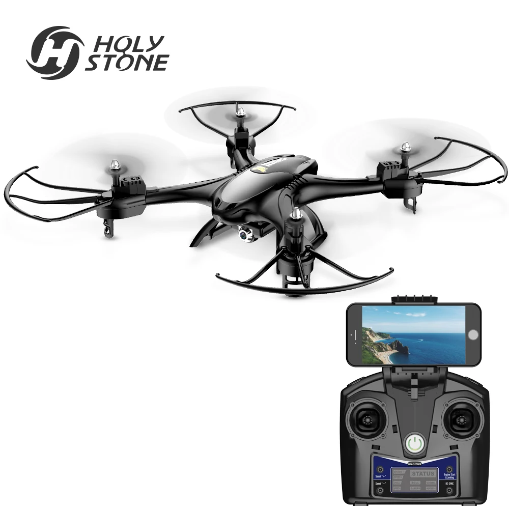 

[EU USA Stock] Holy Stone HS200 RC Drone WiFi Camera Real-time Transmit One Button FPV Quadcopter HD Camera Drone 4CH RTF Black