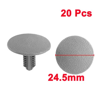 

X Autohaux 20 Pcs Gray Plastic Rivet Trim Panel Fastener Moulding Clips 7.5Mm Hole Dia