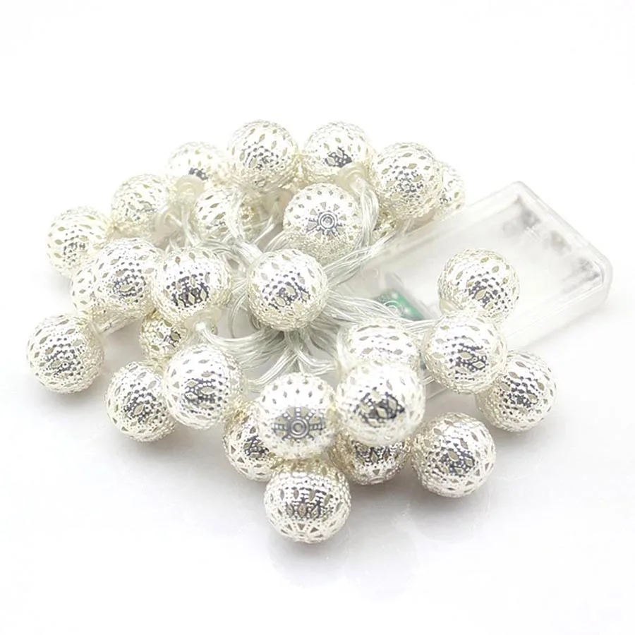 1-10m Iron Ball LED String Light Christmas Wedding Holiday Decoration String Fairy Light Indoor Outdoor Battery Sting Lamps (17)