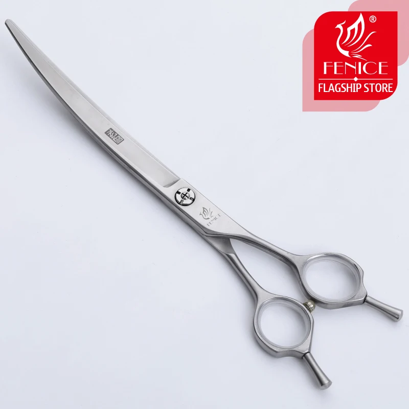 Fenice 7.5 inch Professional Curved Dogs Grooming Scissors Pets Hair Cuttings Shears Japan 440c Stainless Steel dog grooming scissors