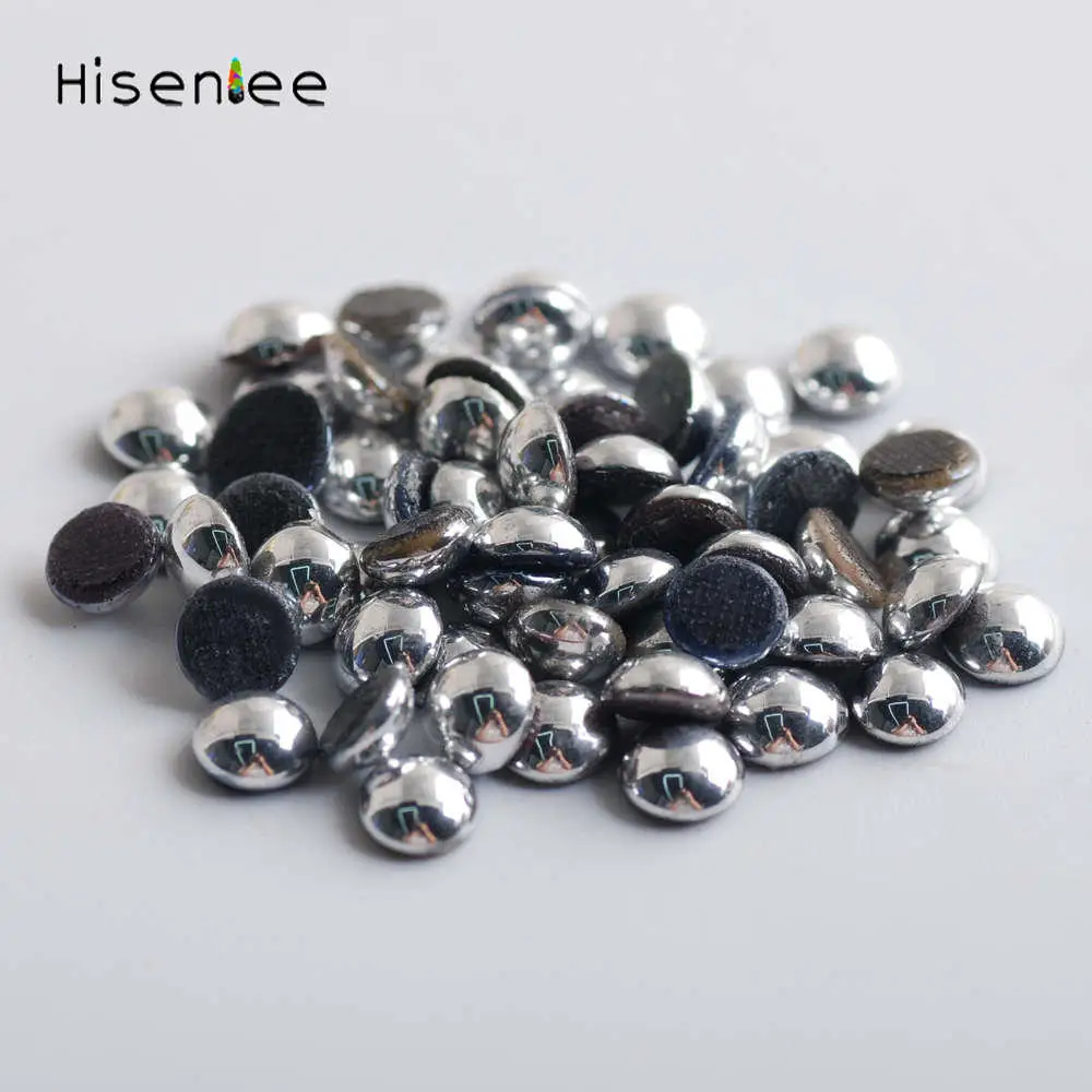 Black Ceramic Dome Studs Hot fix Flatback Rhinestones Hotfix Stone Heat Transfer Design Top quality hotfix Rhinestone 6MM - Цвет: 5