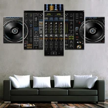 Home Decor Canvas Painting 5 Pieces Music Djing Machine Posters Modern Wall Decor HD Canvas Print Pictures Wall Art Framework djing for dummies