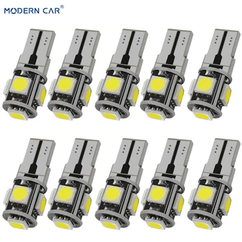 

MODERN CAR 5 Led 5050SMD No Error Canbus LED License Plate Light T10 W5W 5smd 5050 Chip 12V Auto Car Map Clearance Parking Light