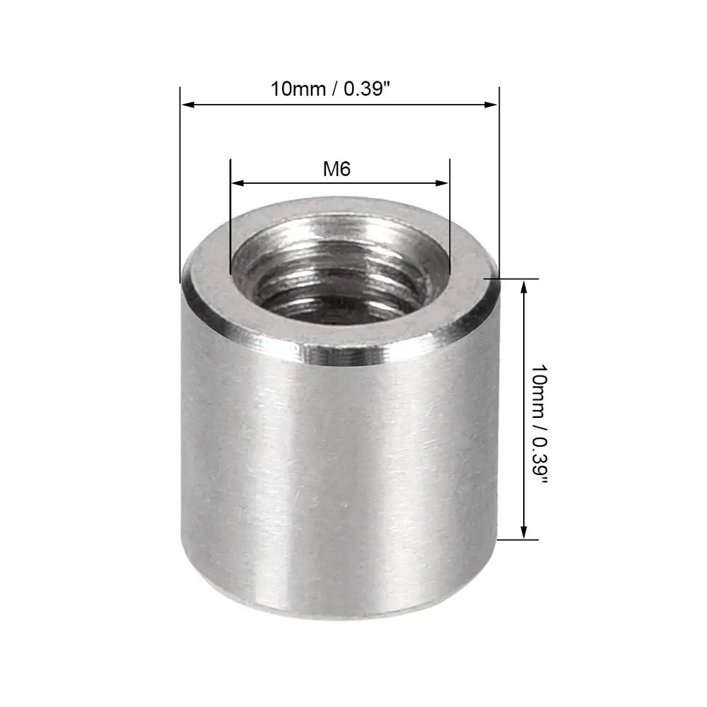 Uxcell 10 шт. круглое соединение соединительные гайки M3x8 M4x10 M6x10mm высота рукава стержень шпилька гайка нержавеющая сталь 304 крепежные детали