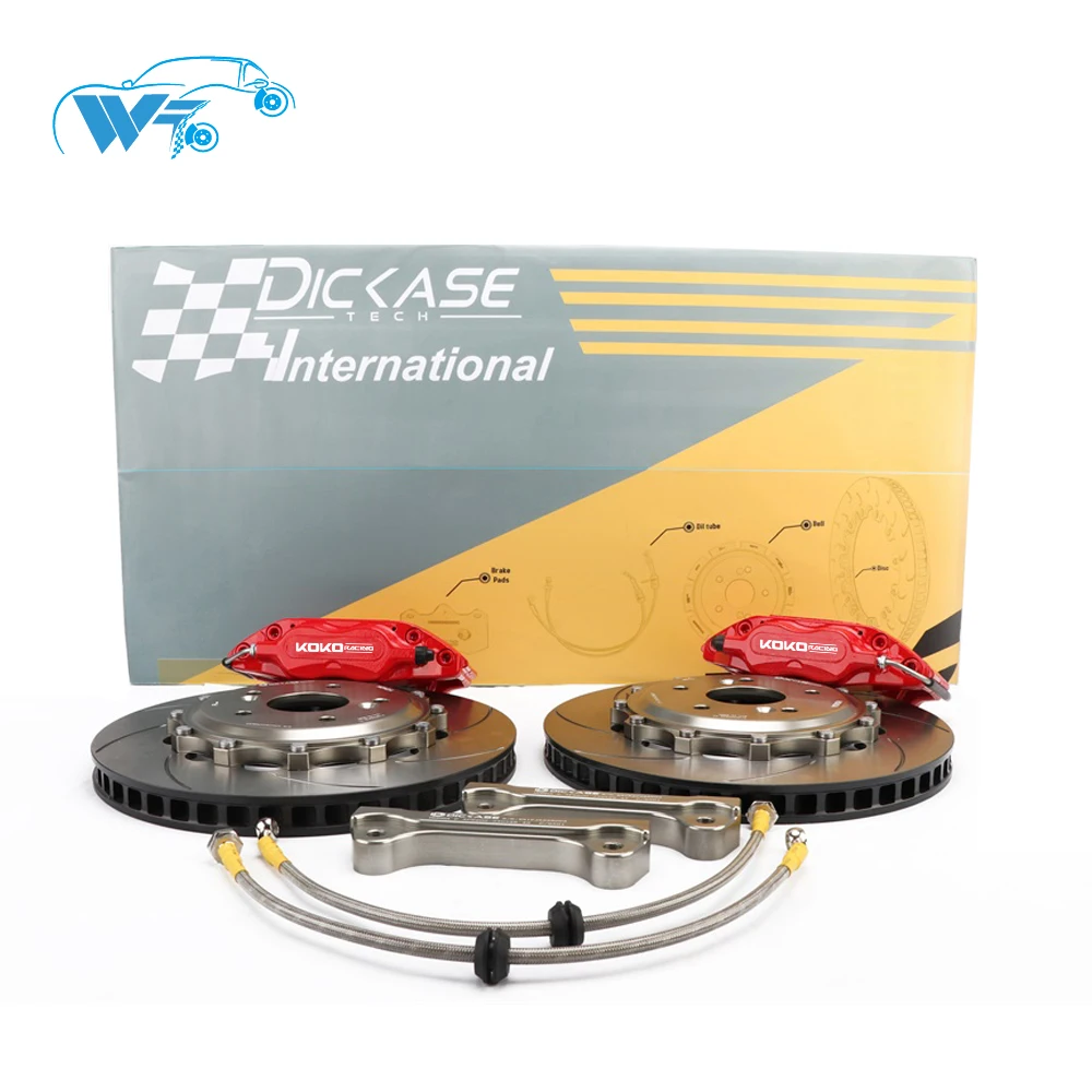 

KOKO RACING WT7600 brake caliper 4 pot quality auto brake disc 285mm curved and drilled brake rotors use For TOYOTA HIACE