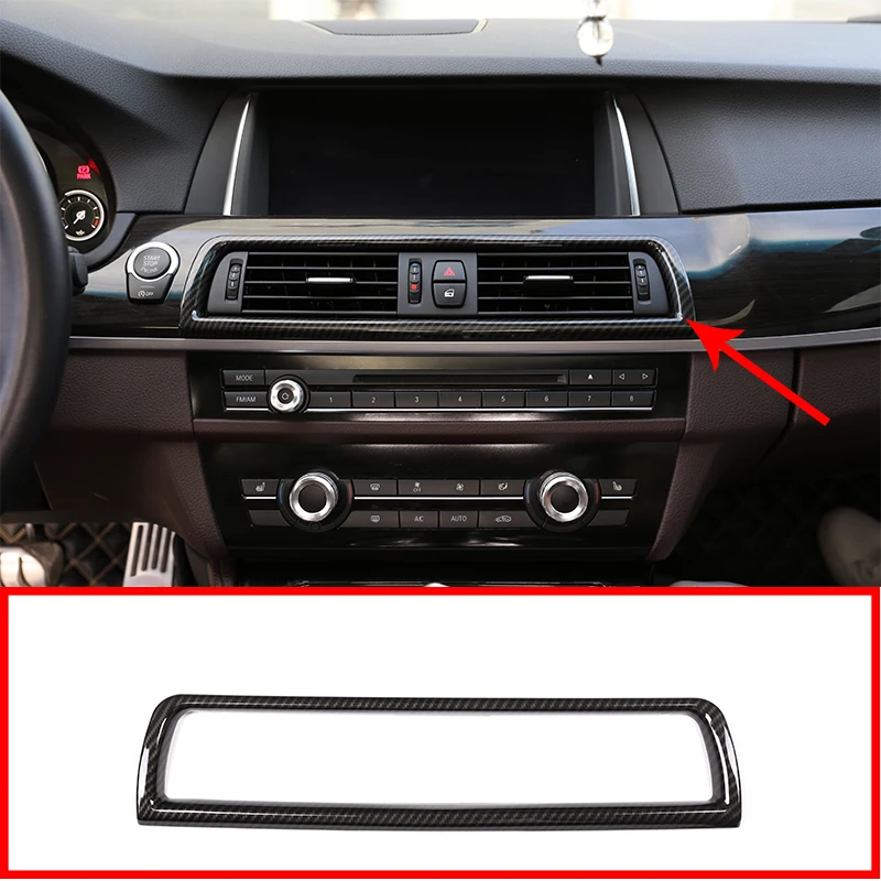 

1 Pcs For BMW 5 Series F10 2011-2017 Carbon Fiber Style Car Accessory ABS Chrome Console Air-Conditioning Vent Cover Trim
