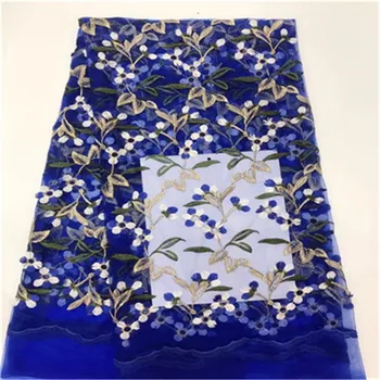 

2018 Newest African Tulle lace fabric of High quality Popular embroidered Mesh lace fabric for beautiful dress A600-2