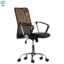 K147FbBrown Кресло для персонала Barneo K-147 ткань и сетка высокая спинка кресло офисное кресло компьютерное кресло с системой качания дизайнерская офисная мебель компьютерные кресла по России