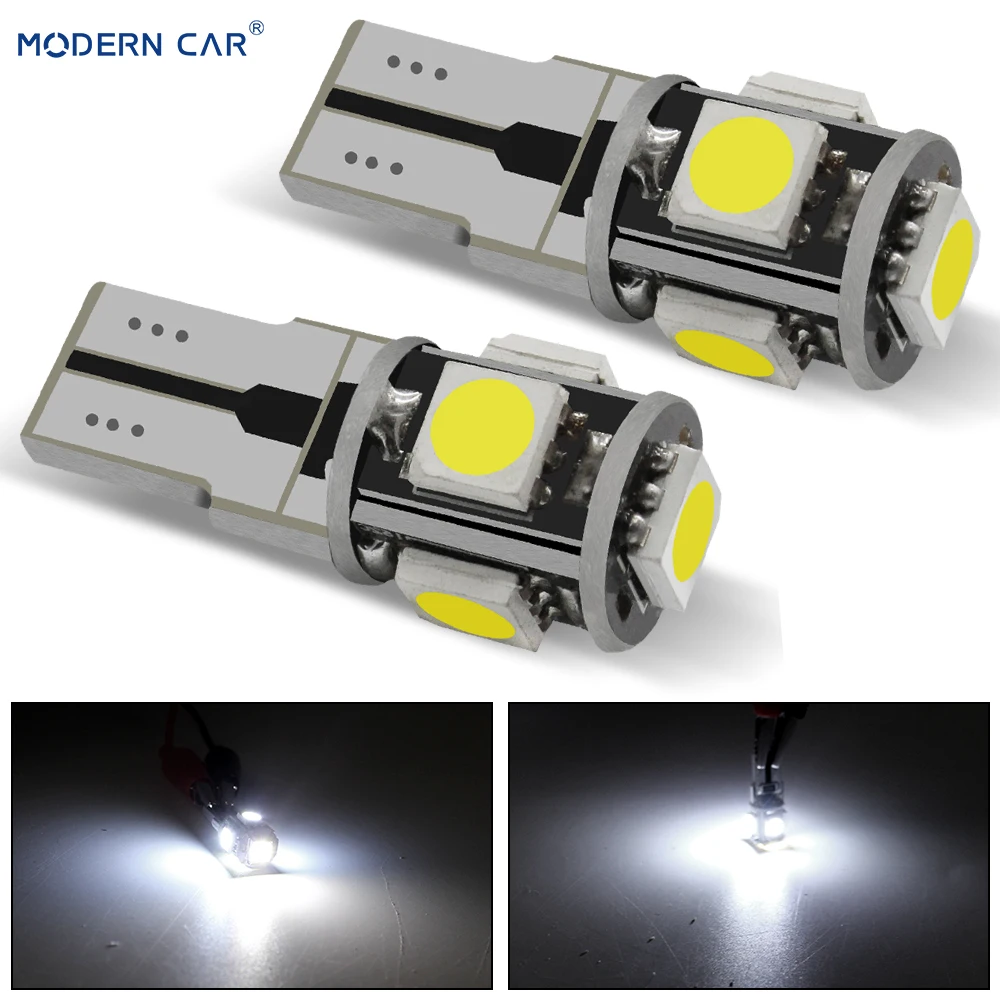 Современный Автомобиль 5050 T10 5SMD W5W LED габаритный фонарь парковки лампа 12V 6000K белый
