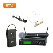 UHF беспроводной микрофон профессиональный караоке ручной микрофон SLX24/Beta58 гарнитура микрофон высокое качество SLX4 SLX2