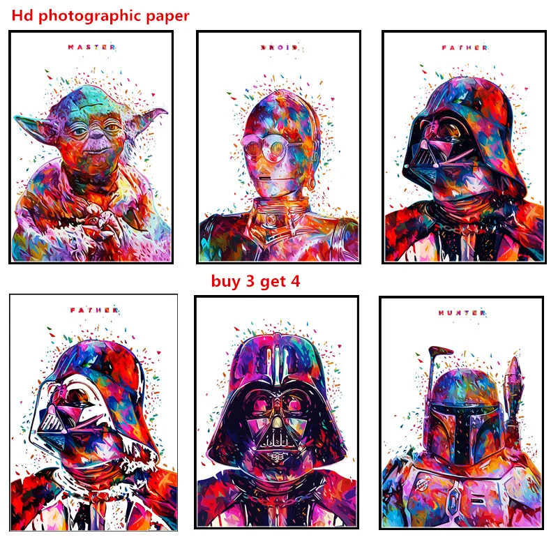 

Star Wars poster White photo paper print Home poster decoration painting part I