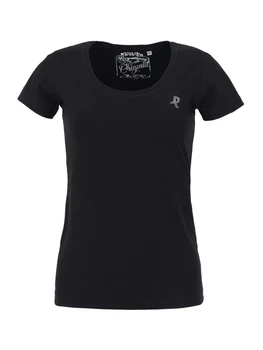 

Round neck t-shirt-solid color with rhinestone