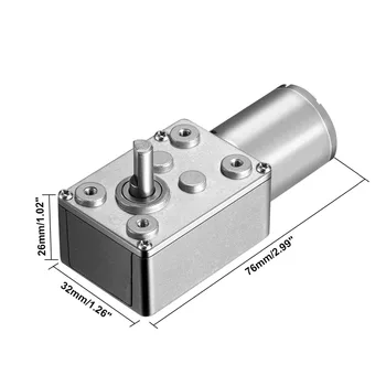 

UXCELL New High Quality DC 24V 4.2RPM 0.17A 6mm Shaft 14kg.cm High Torque Turbine Worm Geared Motor 31 x 24mm
