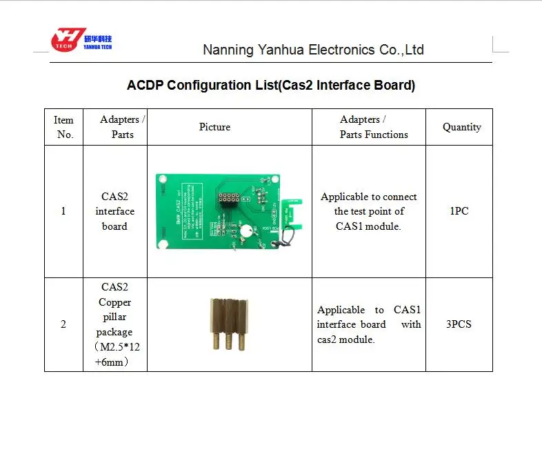 Yanhua мини ACDP Набор для BMW CAS1 и cas2 чтения/записи данных - Цвет: cas2 interface board