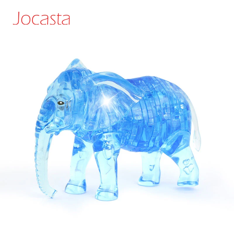 

3D Stereo Elephant Crystal Puzzle Jigsaw Creative Gifts for Kids Adult Animal Assembled Model DIY Furnish & Decorate Baby Toys [