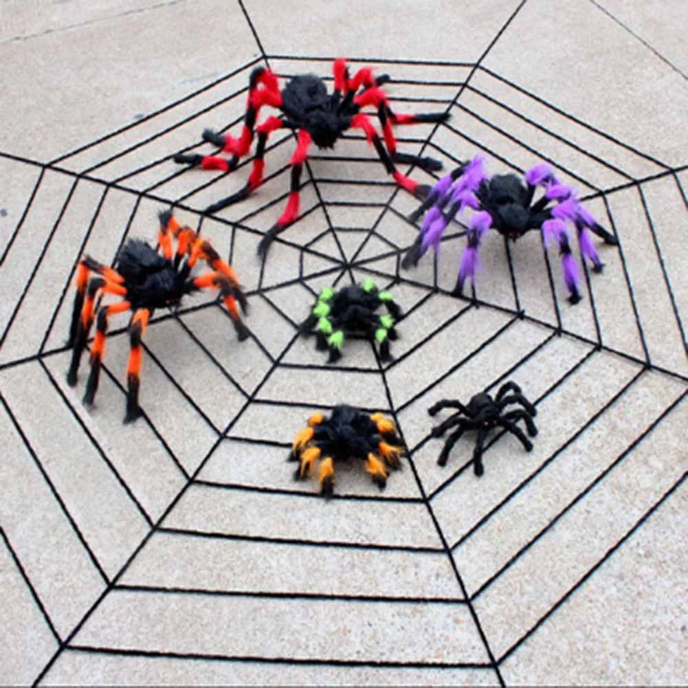 2018 Halloween Spider Web Net Toys Gadget Fun Spider Webs Prank