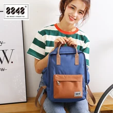 8848 Brand Backpack School Bag Women's backpack Fashion Style Travel Knapsack Student Schoolbags Shoulder Bag Navy 003-008-021 zency women natural leather backpack hot style schoolbags simple casual multi use travel knapsack female fashion grey travel bag
